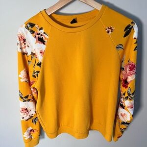 SHEIN Yellow Floral Long Sleeve Top – Bright & Stylish